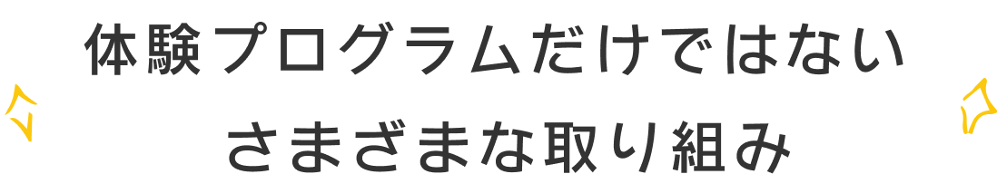 体験プログラムだけではないさまざまな取り組み